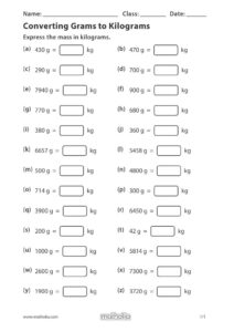 Converting Grams To Kilograms In 2020 Decimals Worksheets Play To