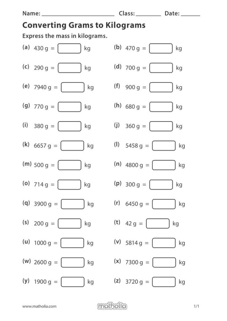 Converting Grams To Kilograms In 2020 Decimals Worksheets Play To 