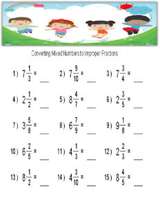 Converting Mixed Number To Improper Worksheet