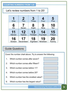 Decomposing Numbers Within 20 1st Grade Math Worksheets Helping With Math