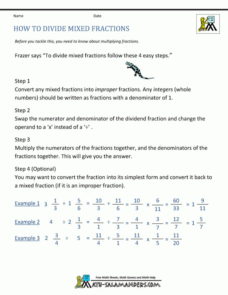 Dividing Mixed Fractions