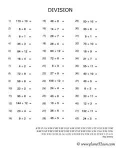 Division With Answer Key Free Printable PDF Worksheet Math Practice