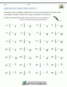 Equivalent Fractions Grade 5 Equivalent Fractions Worksheet 5Th Grade