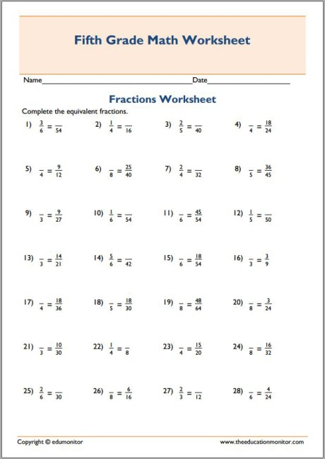 Equivalent Fractions Multiplication Worksheets EduMonitor