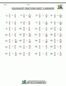 Equivalent Fractions Worksheet 5Th Grade Fractions Worksheets