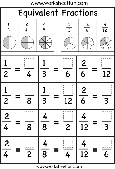 Equivalent Fractions Worksheets Grade 3 Worksheets Master