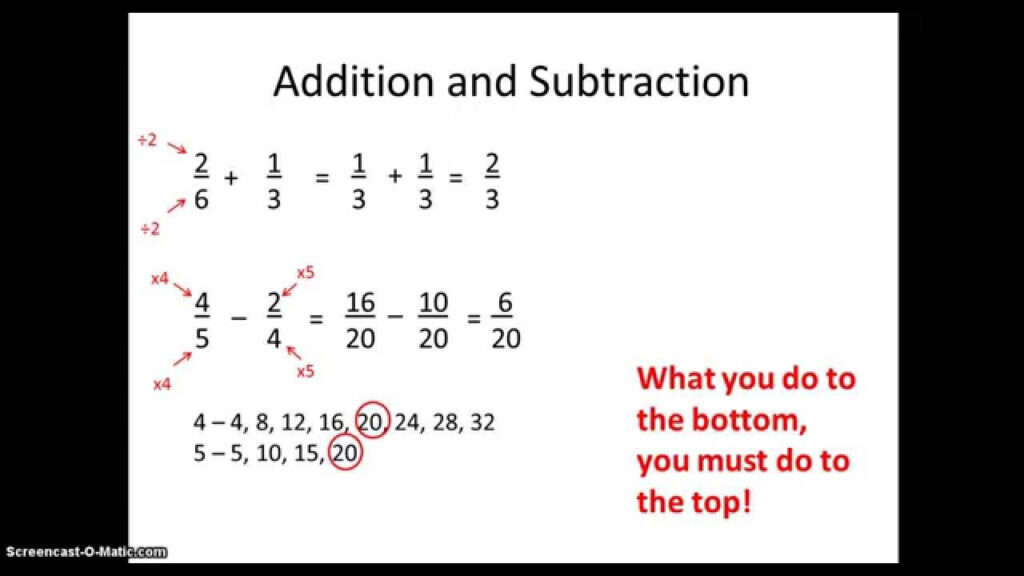 Four Operations With Fractions YouTube