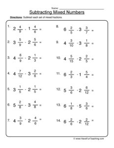 Fraction Worksheets Have Fun Teaching