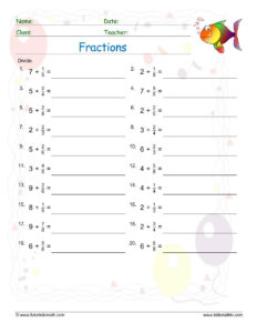 Fraction Worksheets Pdf Downloads MATH ZONE FOR KIDS