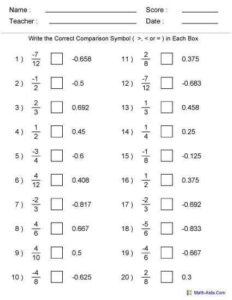 Fractions And Decimals Worksheets Grade 7 Pdf Thekidsworksheet