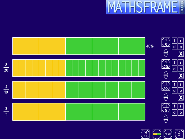 Fractions ITP Mathsframe Maths Zone Cool Learning Games