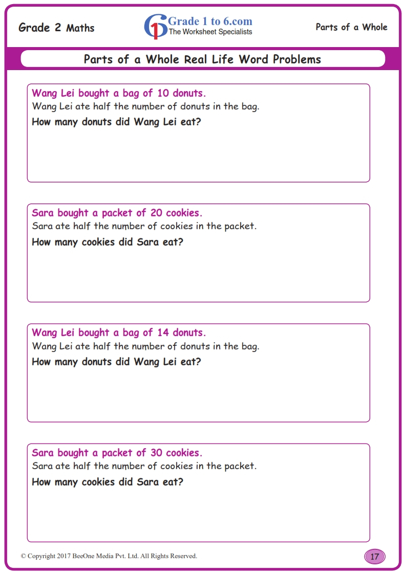 6th Grade Fraction Word Problems Worksheets