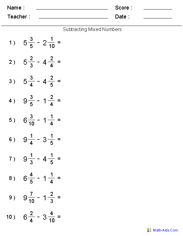 Fractions Worksheets Printable Fractions Worksheets For Teachers