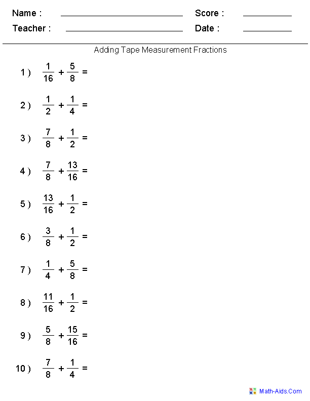 Fractions Worksheets Printable Fractions Worksheets For Teachers