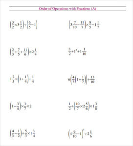 FREE 11 Sample Order Of Operations Worksheet Templates In PDF