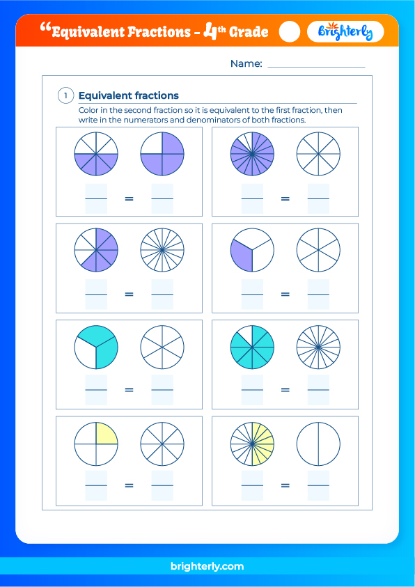 Free Equivalent Fractions Worksheet 4th Grade Math At Brighterly