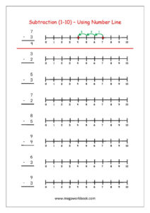 Free Printable Number Subtraction 1 10 Worksheets For Grade 1 And