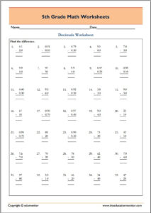 Free Printable Worksheets For 5th Grade