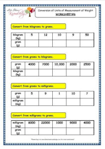 Grade 3 Maths Worksheets 11 2 Conversion Of Units Of Measurement Of