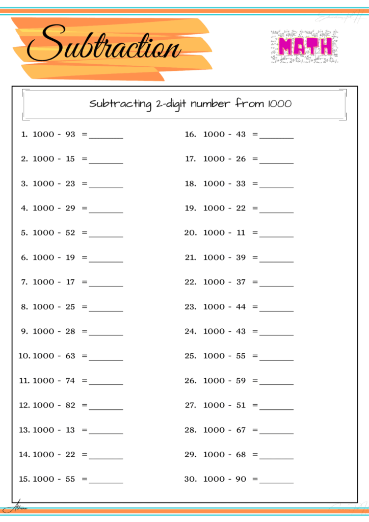 Grade 4 Math Worksheet Subtraction Part 4 Education PH