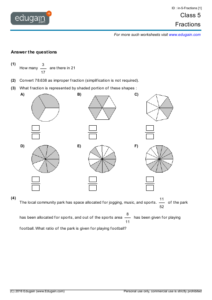 Grade 5 Math Worksheets And Problems Fractions Edugain UAE