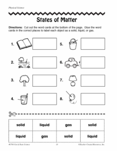 Grade 5 Science Worksheets Matter Worksheets Master