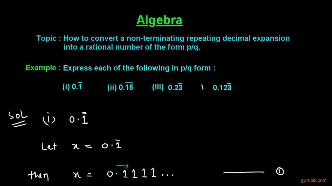 Repeating Decimal To Fraction Practice Worksheet