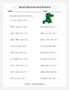 Image Result For BODMAS Worksheets Grade 5 Math Worksheets Grade 5