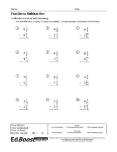 Image Result For Methods For Subtracting Mixed Fractions Regrouping