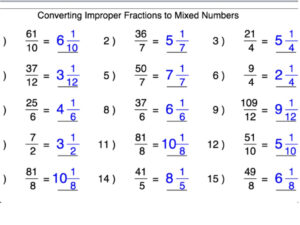 Improper Fractions To Mixed Numbers Practice Special Education ShowMe