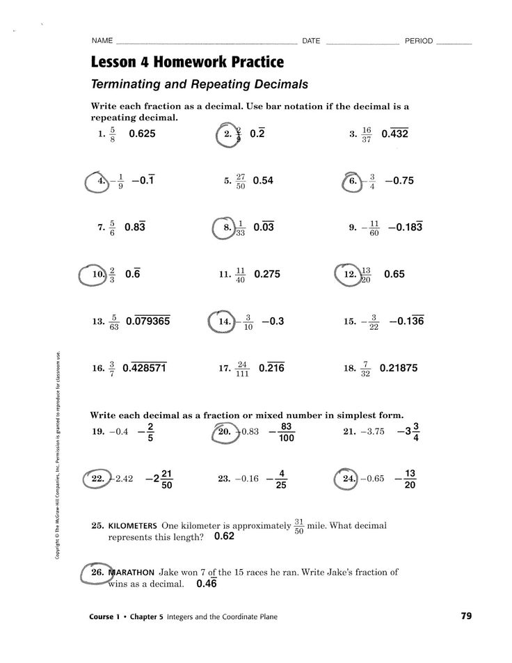 InspiringReadable Terminating And Repeating Decimals Worksheet 