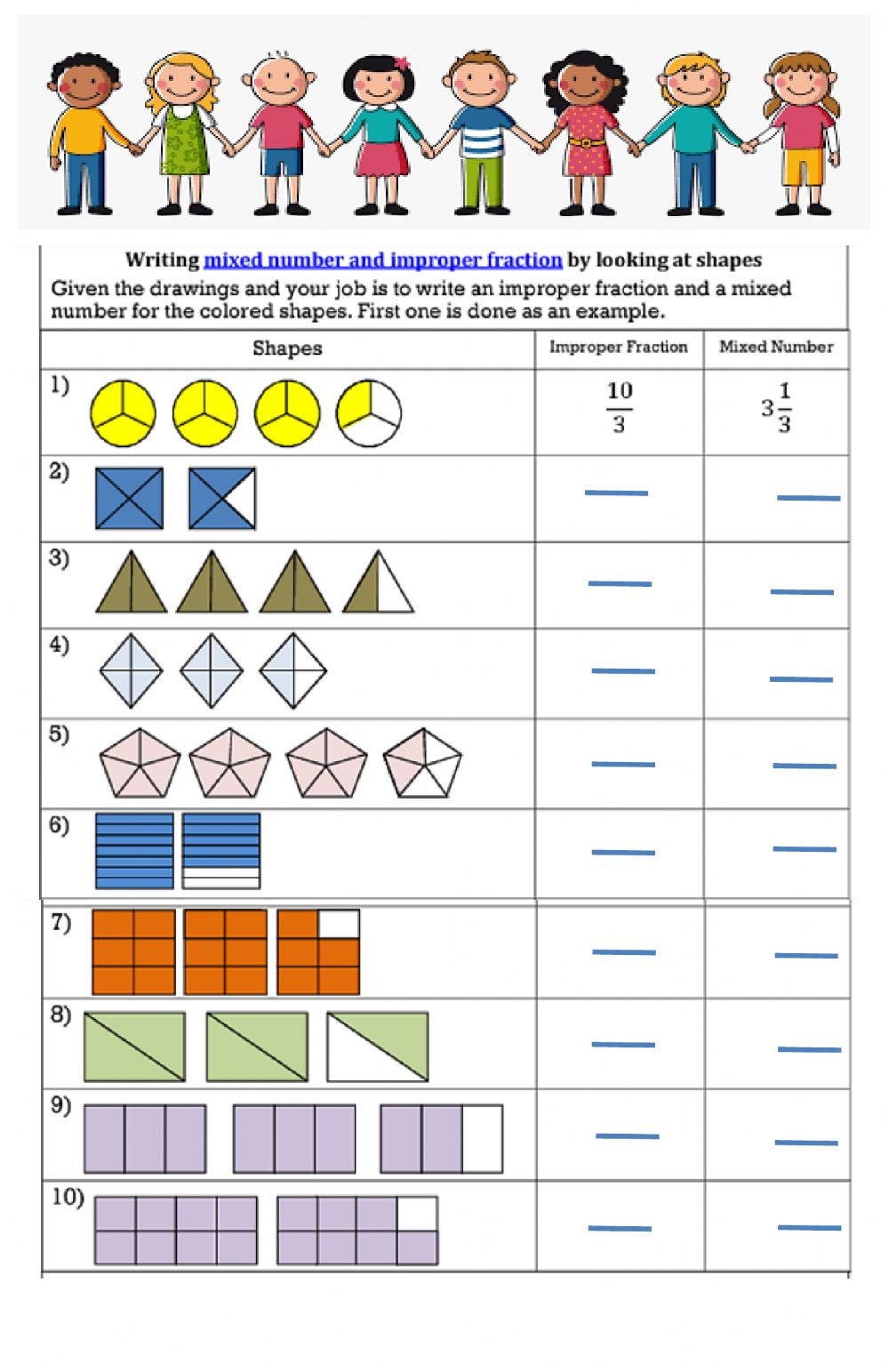 Adding And Subtracting Fractions And Mixed Numbers Worksheet Tes