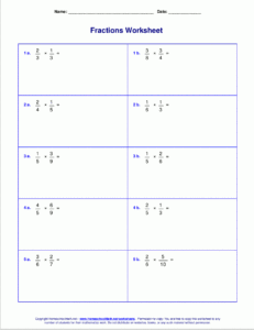 Math Worksheet Adding And Subtracting Fractions Worksheets 6Th