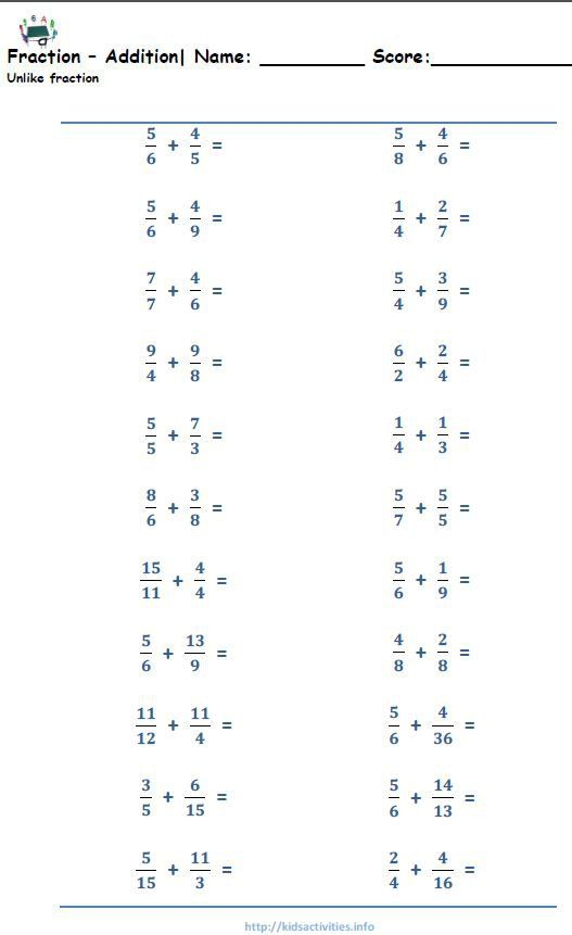 Maths Worksheets For Class 5 Fractions Math Fractions Worksheets 