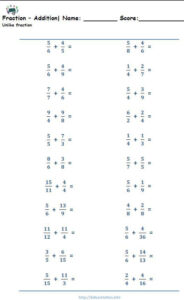 Maths Worksheets For Class 5 Fractions Math Fractions Worksheets