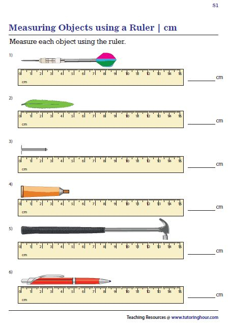 Measuring Objects In Centimeters Ruler Worksheets Math Measurement 