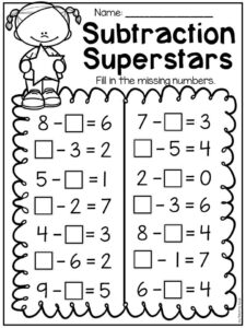 Missing Subtraction Numbers Worksheet This Worksheet Is Perfect For