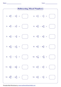 Mixed Fraction Addition With Like Denominators 2 Worksheets 99Worksheets