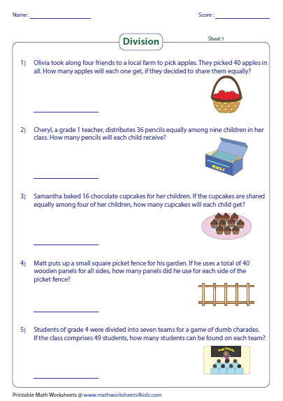 More Long Division Word Problems Worksheets 99Worksheets