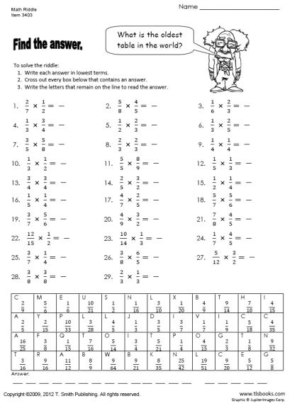 Multiplying Fractions Worksheet 5th Grade