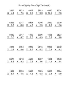 Multiplication worksheets with decimals photo dividing 6th grade the best