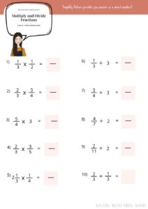 Multiply And Divide Fractions Worksheet