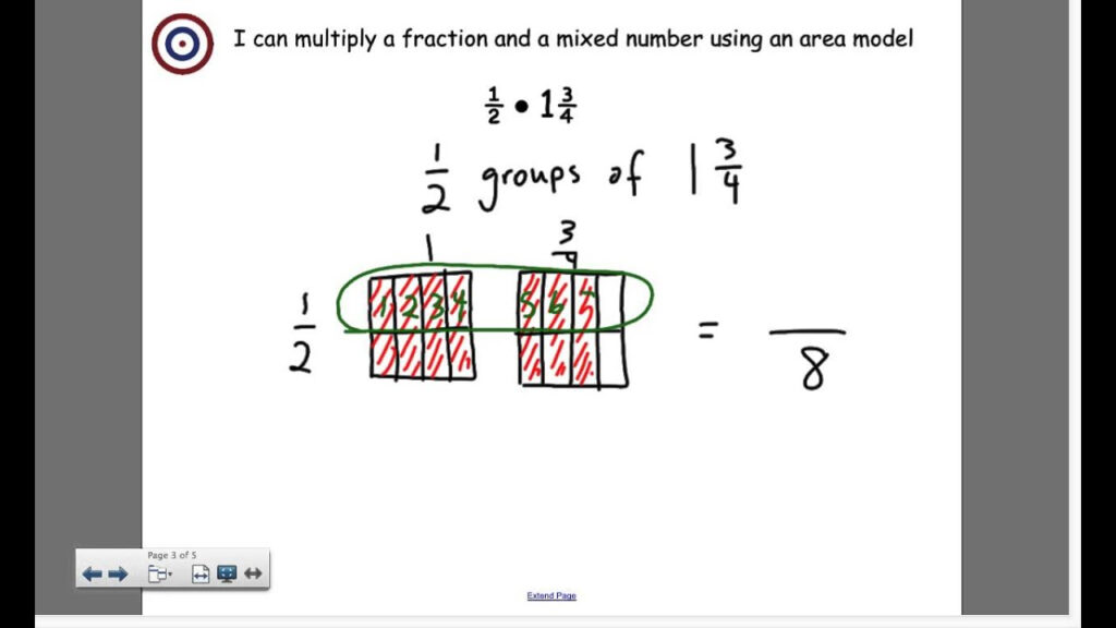 Multiply Fractions And Mixed Numbers Using An Area Model YouTube