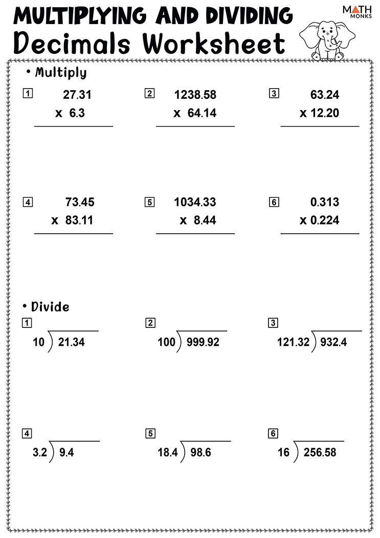 Converting Fractions To Decimals Worksheet 7th Grade