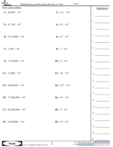 Multiplying By Powers Of 10 Worksheets 99Worksheets