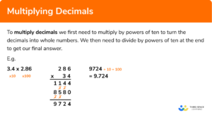 Multiplying Decimals GCSE Maths Steps Examples Worksheet