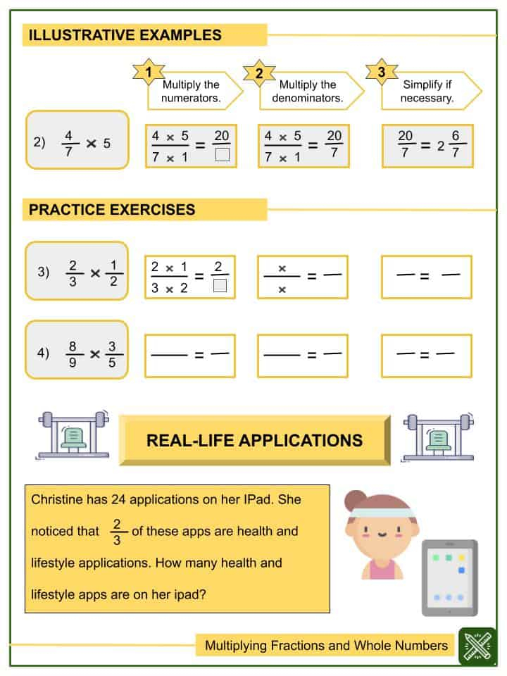 Multiplying Fractions By Whole Numbers Worksheets 5th Grade