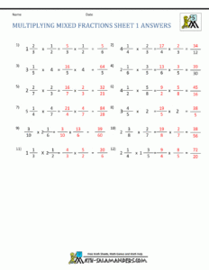 Multiplying Mixed Fractions