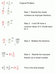 Multiplying Mixed Fractions