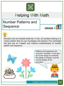 Number Patterns And Sequence 4th Grade Math Worksheets Helping With Math